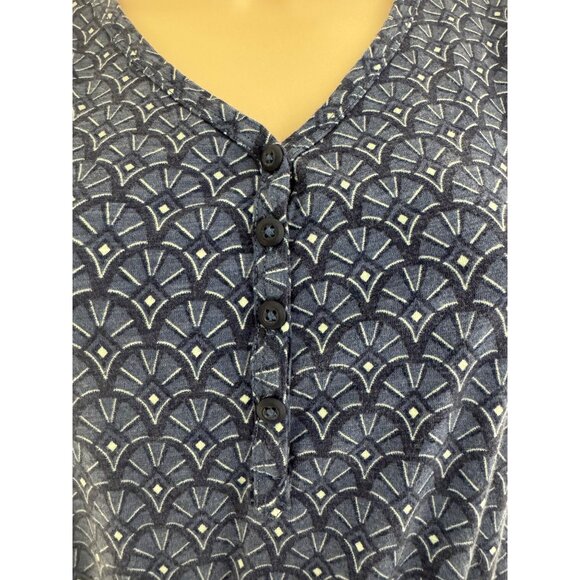 Duluth Trading Blue Print Sleeveless To Flow Dress w/Pockets Size XL New Summer - Picture 2 of 11